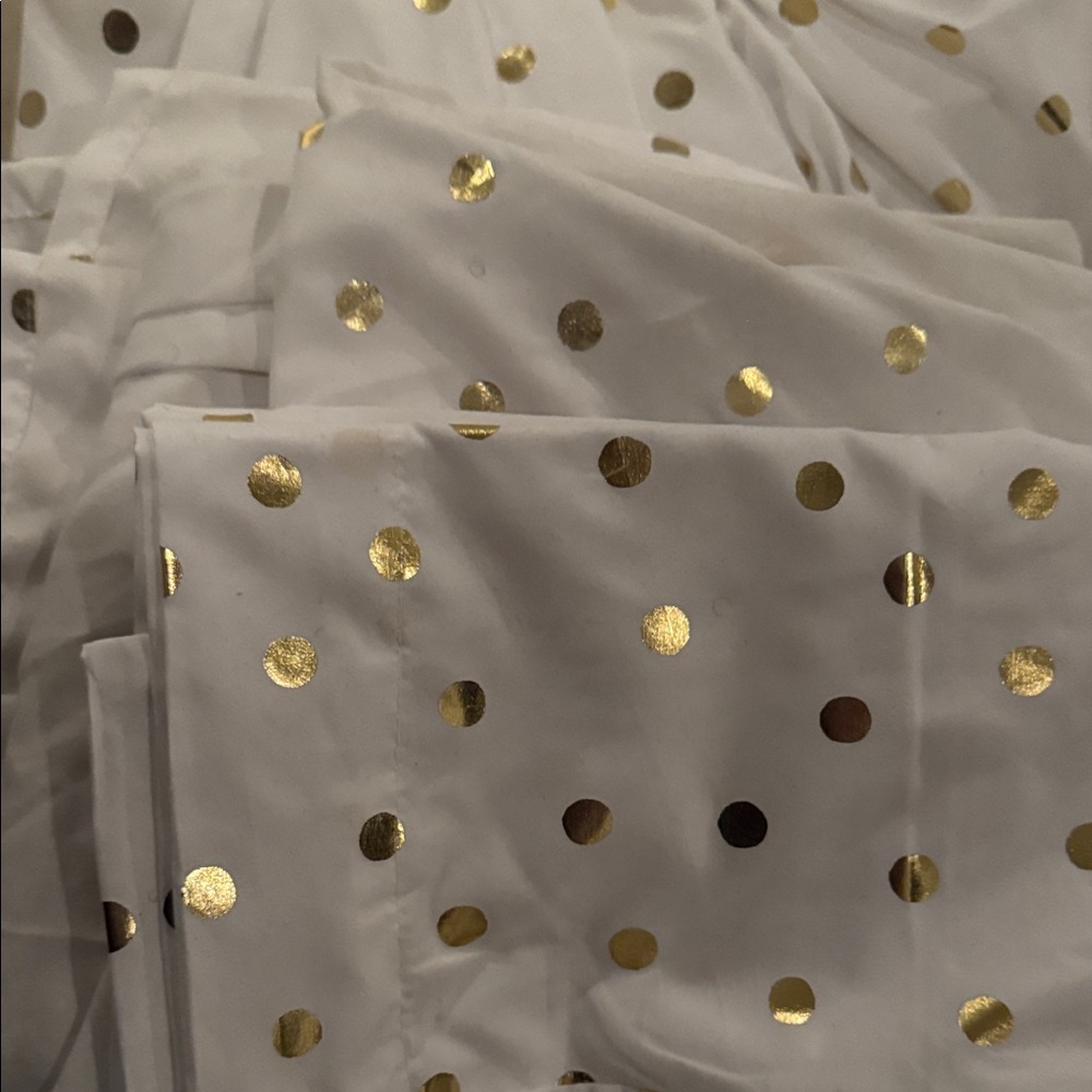 Chic White sheets with Gold Dots